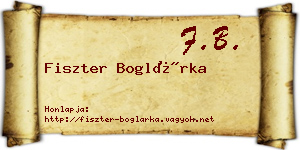 Fiszter Boglárka névjegykártya